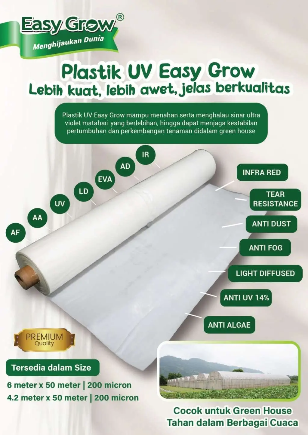 PLASTIK UV EASY GROW 6X50 M ECERAN